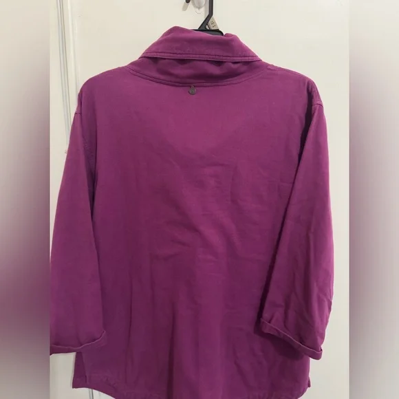Soft Surroundings Port Royale Tunic Sweatshirt in fuchsia pink size M-L - Picture 3 of 9